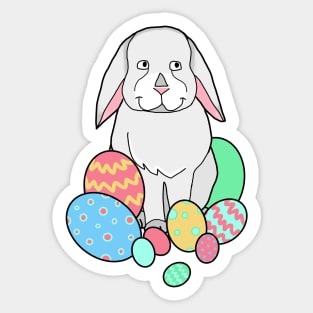 Cute White Easter Bunny Sticker